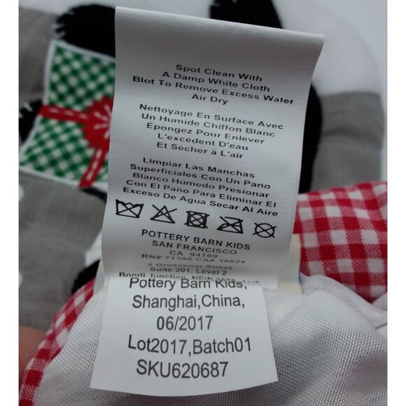 Pottery Barn Kids gaby Panda Bear Xmas Gift Christmas Holiday Stocking Quilted - Picture 7 of 9